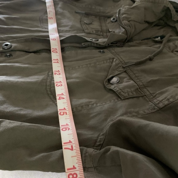 Women's Cargo Pocket Utility Jacket Hooded Green XSMALL - Picture 14 of 16